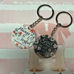 Floral Inspirational Keychain Set